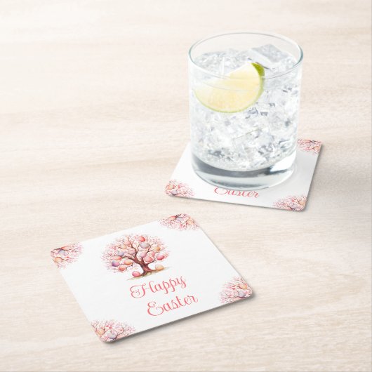 Spring Tree Easter Egg Hunt Kartonnen Onderzetters (Insitu)