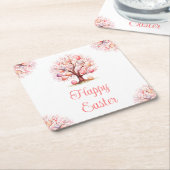 Spring Tree Easter Egg Hunt Kartonnen Onderzetters (Schuin)