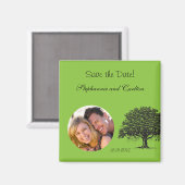 Spring Tree Green/Black aankondigingsmagneet Magneet (Voorkant / Achterkant)