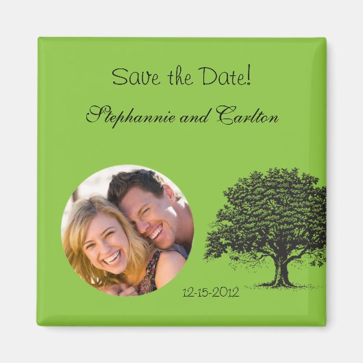 Spring Tree Green/Black aankondigingsmagneet Magneet (Voorkant)