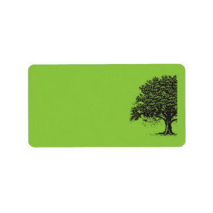 Spring Tree Green/Black Bruiloft Mailing Adres Etiket
