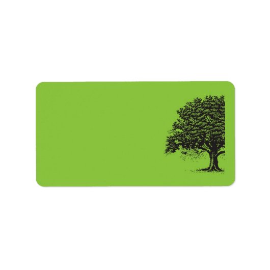Spring Tree Green/Black Bruiloft Mailing Adres Etiket (Voorkant)