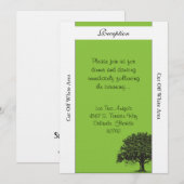 Spring Tree Green/Black Bruiloft Receptie Kaart (Voorkant / Achterkant)