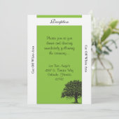 Spring Tree Green/Black Bruiloft Receptie Kaart (Staand voorkant)
