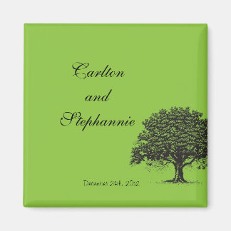 Spring Tree Green/Black Magnet Favor