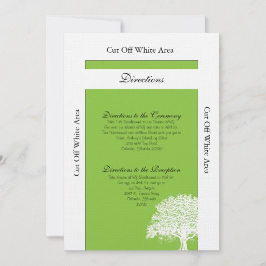 Spring Tree Green/White Wedding Routebeschrijving Kaart (Voorkant)