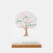 Spring Tree with Scripture – Personalized Easter Acryl Bord (Voorkant)
