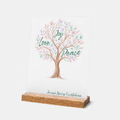 Spring Tree with Scripture – Personalized Easter Acryl Bord (Hoek)