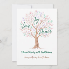Spring Tree with Scripture – Personalized Easter Feestdagenkaart