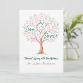 Spring Tree with Scripture – Personalized Easter Feestdagenkaart (Staand voorkant)