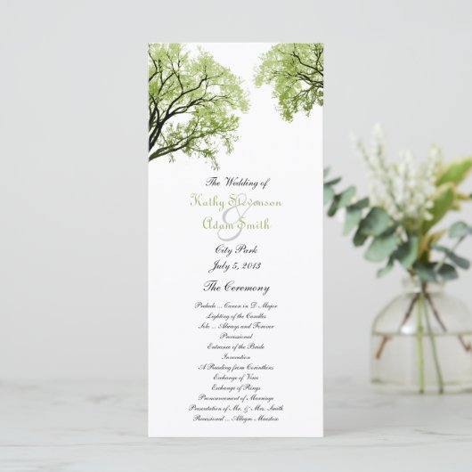 Spring Trees 2 huwelijksprogramma Programmakaart (Staand voorkant)