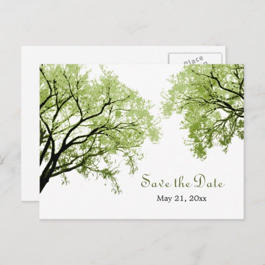 Spring Trees 2 - Save the Date Briefkaart (Voorkant / Achterkant)