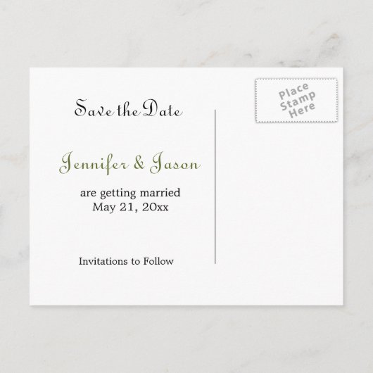 Spring Trees 2 - Save the Date Briefkaart (Achterkant)