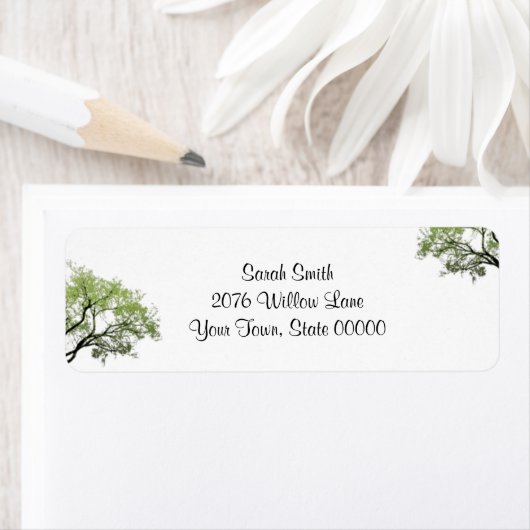 Spring Trees retouradreslabel Etiket (Insitu)