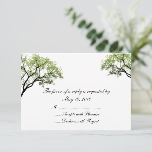 Spring Trees RSVP-kaarten RSVP Kaartje (Staand voorkant)
