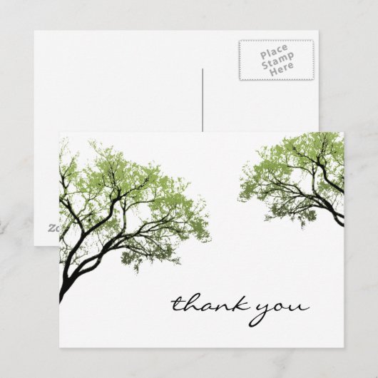 Spring Trees Silhouette Briefkaart (Voorkant / Achterkant)