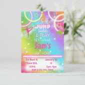 Spring, Tuimel en Verjaardagsfeest! RSVP Kaartje (Staand voorkant)
