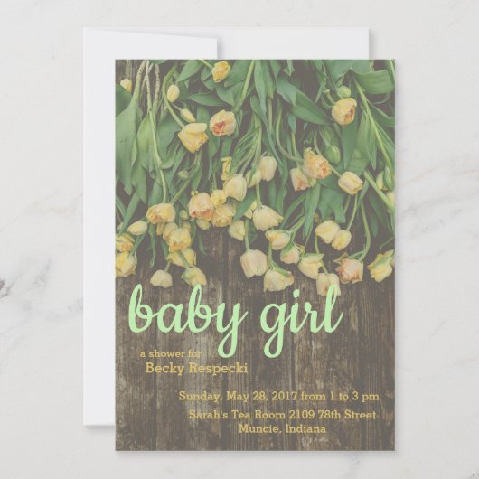 Spring Tulip Baby shower Uitnodiging (Voorkant)