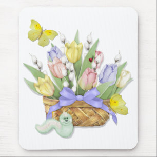 Spring Tulip Basket Muismat