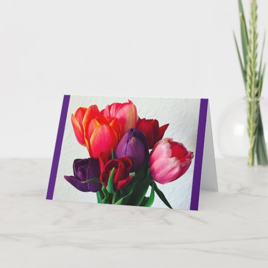 Spring Tulip Bouquet Kaart (Voorkant)