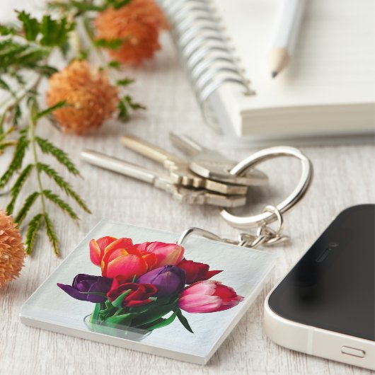 Spring Tulip Bouquet Sleutelhanger (Voorkant Rechts)