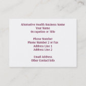 Spring Tulip Butterfly Floral Alternative Health Visitekaartje (Achterkant)