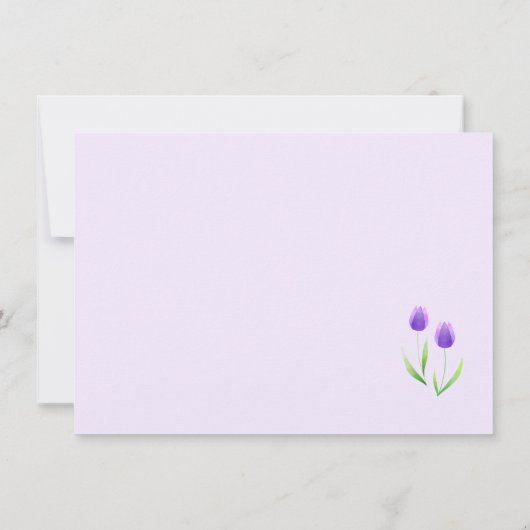 Spring Tulip Elegante Lavendel Moderne bruiloft Save The Date (Achterkant)