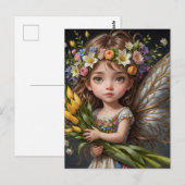 Spring Tulip Fairy Briefkaart (Voorkant / Achterkant)