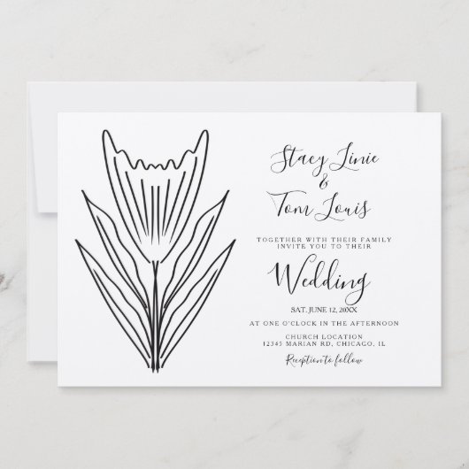 Spring Tulip Floral Hand Drawn Earthy Kaart (Voorkant)