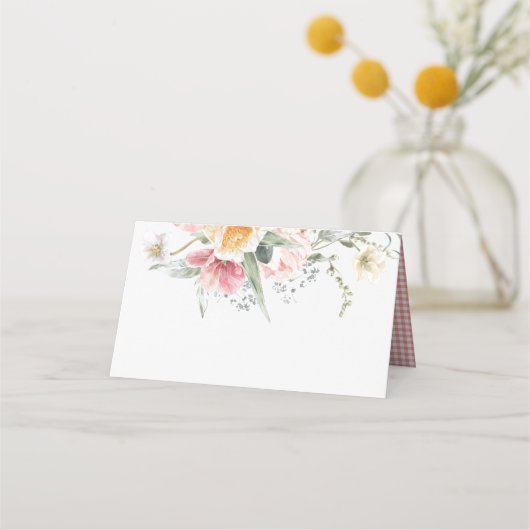 Spring Tulip Floral Place Cards Plaatskaartje (Voorkant)