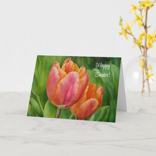 Spring Tulip Flower Art Paas Kaart (Gele Bloem)