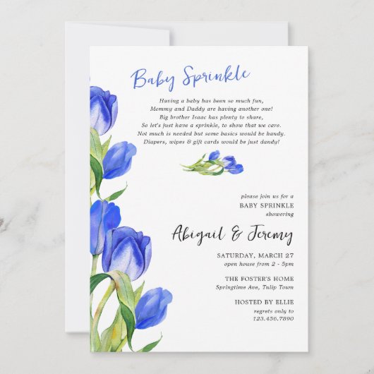 Spring Tulip Flowers 2e Kind Baby Strooi Kaart (Voorkant)