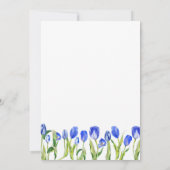 Spring Tulip Flowers Blue Floral Baby shower Kaart (Achterkant)