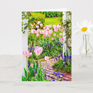 Spring Tulip Garden Birthday Kaart
