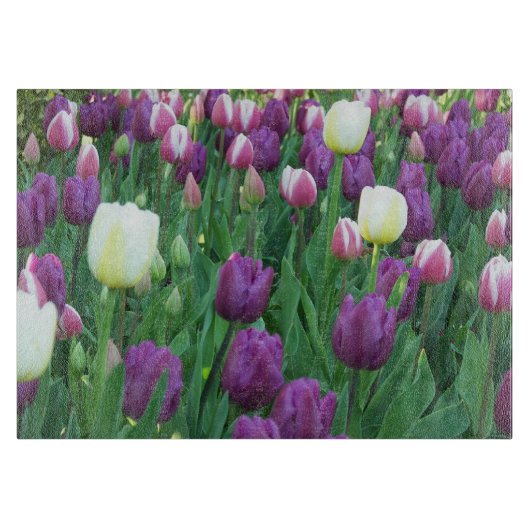 Spring Tulip Garden Floral Snijplank (Voorkant)