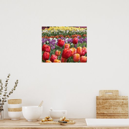 Spring Tulip Garden Poster (Keuken)