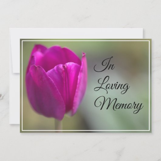 Spring Tulip Memorial Service Kaart (Voorkant)