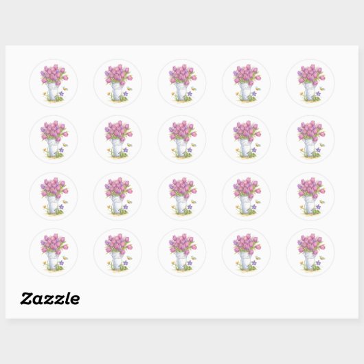 Spring Tulip Pail Stickers (Vel)