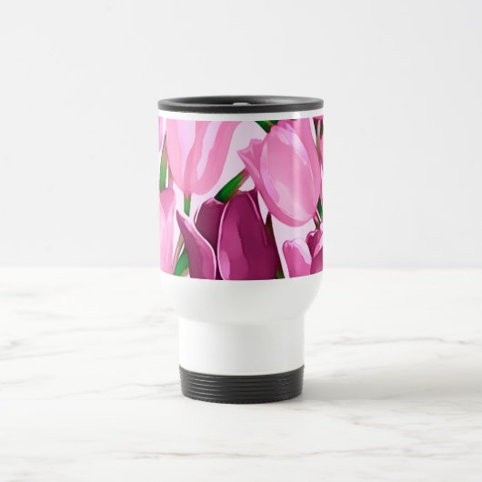 Spring Tulip Painting Moederdag Gift Reisbeker (Center)