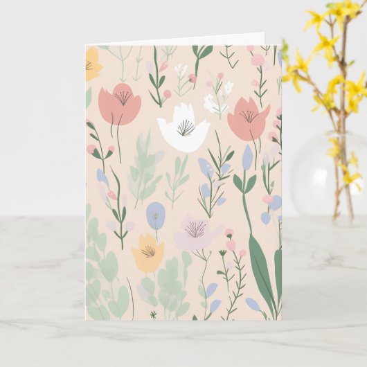 Spring Tulip Patroon Kaart (Gele Bloem)