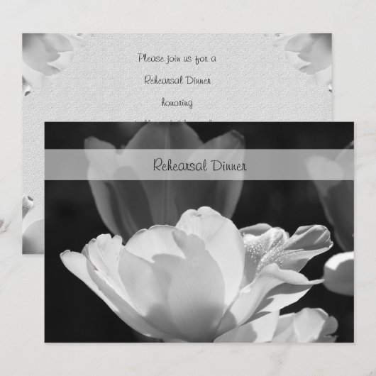 Spring Tulip repetitie diner uitnodiging (Voorkant / Achterkant)