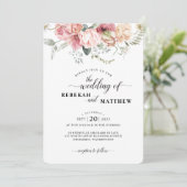 Spring Tulip Waterverf Boeket Bruiloft Uitnodiging (Staand voorkant)