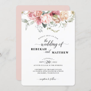 Spring Tulip Waterverf Boeket Bruiloft Uitnodiging