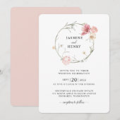 Spring Tulip Waterverf Boeket Bruiloft Uitnodiging (Voorkant / Achterkant)