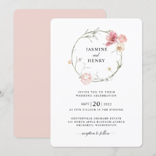 Spring Tulip Waterverf Boeket Bruiloft Uitnodiging