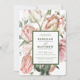 Spring Tulip Waterverf Boeket Invitation Kaart