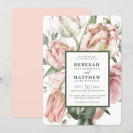 Spring Tulip Waterverf Boeket Invitation Kaart