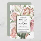 Spring Tulip Waterverf Boeket Invitation Kaart (Voorkant / Achterkant)