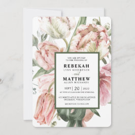 Spring Tulip Waterverf Boeket Invitation Kaart