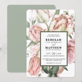 Spring Tulip Waterverf Boeket Invitation Kaart